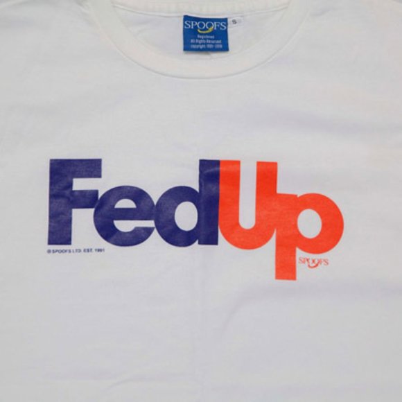 SPOOF Fed Up White Funny Grafic Tee - Picture 2 of 4